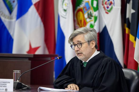 Pablo Saavedra Alessandri, secretary of the Inter-American Court Human Right, speaks during a presentation of the court’s advisory opinion on July 2 in San José, Costa Rica. Credit: Inter-American Court of Human Rights