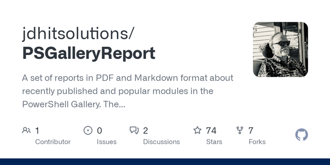 A set of reports in PDF and Markdown format about recently published and popular modules in the PowerShell Gallery. The reports are generated by a GitHub Action. This is NOT a PowerShell module. - ...