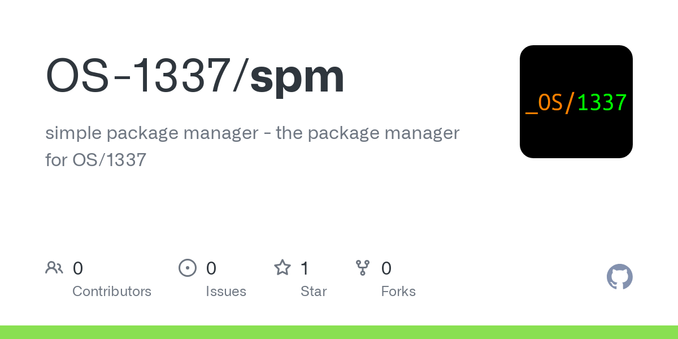 simple package manager - the package manager for OS/1337 - OS-1337/spm simple package manager - the package manager for OS/1337 - OS-1337/spm