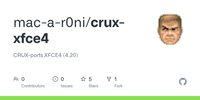 CRUX-ports XFCE4 (4.20). Contribute to mac-a-r0ni/crux-xfce4 development by creating an account on GitHub.