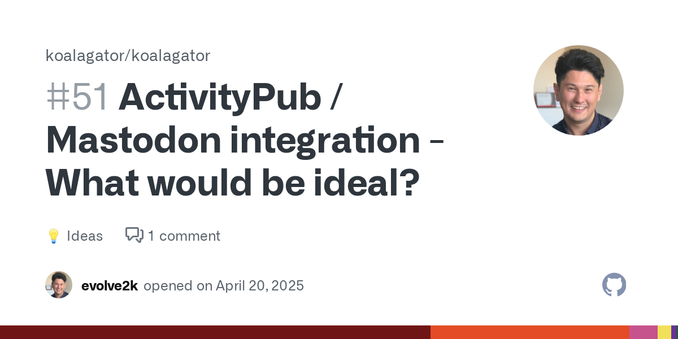 We're looking into Activity Pub integration towards increasing discoverability of events and also as a way to support greater sharability and discussions around upcoming events. Im writing today to...
