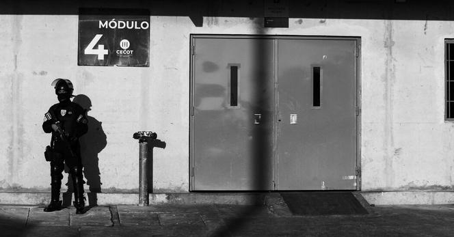 The Terrorism Confinement Center in El Salvador, where the Trump administration has sent hundreds of people.