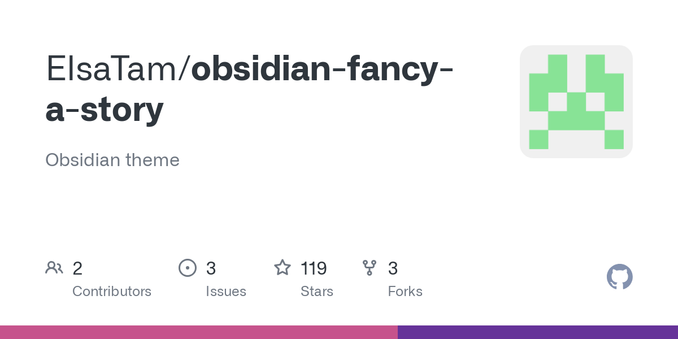Obsidian theme. Contribute to ElsaTam/obsidian-fancy-a-story development by creating an account on GitHub.