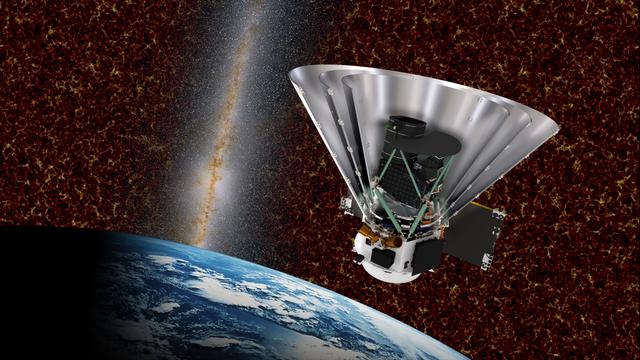 Cross-sectional illustration of NASA's SPHEREx spacecraft, revealing its internal components, including the infrared telescope and nested photon shields. The spacecraft is set against a backdrop of Earth and other cosmic structures, highlighting its mission to map the universe in infrared light. Cross-sectional illustration of NASA's SPHEREx spacecraft, revealing its internal components, including the infrared telescope and nested photon shields. The spacecraft is set against a backdrop of Earth and other cosmic structures, highlighting its mission to map the universe in infrared light.