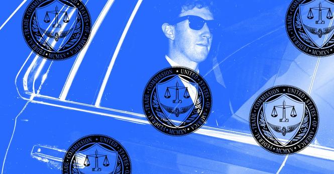 Mark Zuckerberg wearing sunglasses leaving a court house in a black SUV.