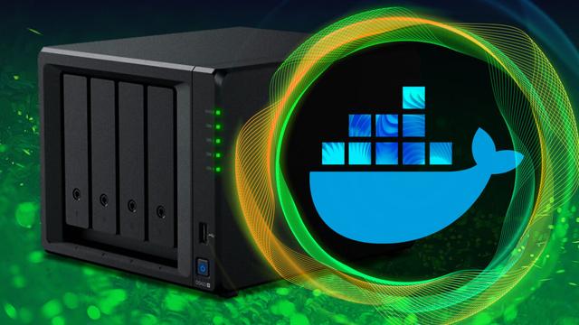 A NAS server manifests a circle of light containing all the possibilities of Docker applications
