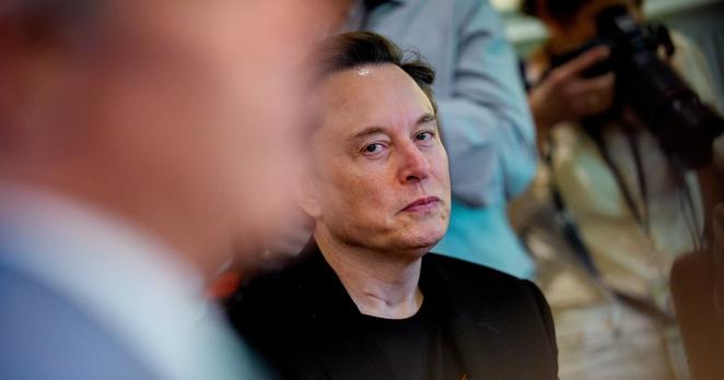 WASHINGTON, DC - APRIL 30:  Tesla CEO Elon Musk looks on during a Cabinet meeting at the White House on April 30, 2025 in Washington, DC. Trump convened the meeting as reports released today say the U.S. economy contracted 0.3% in the first quarter of 2025, the first negative reading in three years, fueled by a massive surge in imports ahead of the administration's expected tariffs. (Photo by Andrew Harnik/Getty Images)