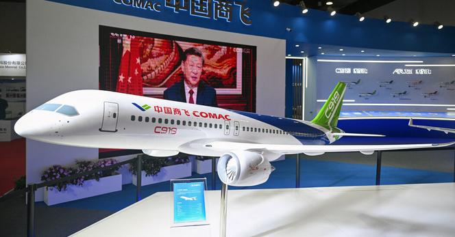 A model of the Chinese-made COMAC C919 passenger plane in Shanghai last year.