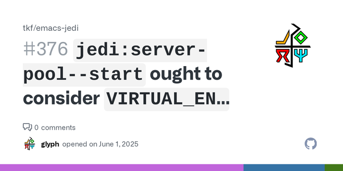 I have been wondering why emacs-jedi would sometimes find stuff in the wrong directory for quite some time now, and I just realized that it's because although it would honor a correctly-set VIRTUAL...