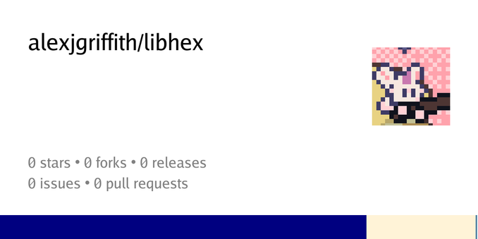 Summary card of repository alexjgriffith/libhex Summary card of repository alexjgriffith/libhex