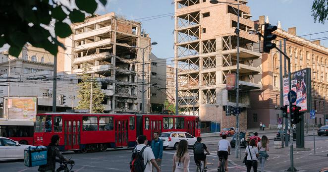 The site of the Trump hotel project is a bombed-out building that serves as an icon to Serbians’ suffering during a 1999 conflict.