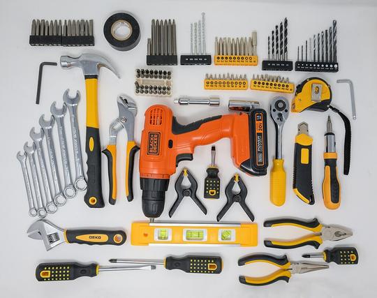 Photo that shows assortment of tools.