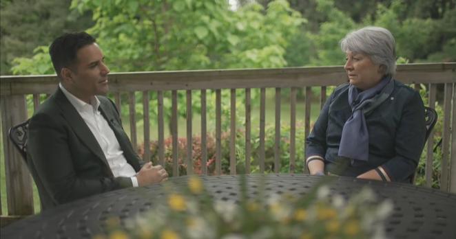 Omar Sachedina (left) and Gov. Gen. Mary Simon chat ahead of National Indigenous Peoples Day. (CTV News)