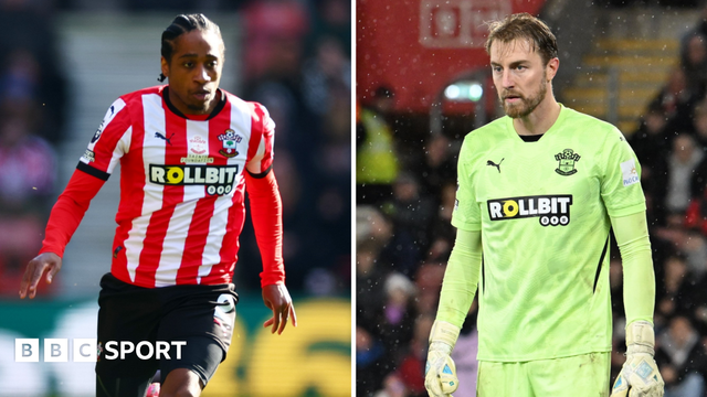 Kyle Walker-Peters and Joe Lumley in action for Southampton