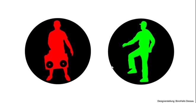 In Dessau-Roßlau sollen künftig Breakdance-Ampelmännchen an die Geschichte der Stadt als DDR-Hiphop-Metropole erinnern.