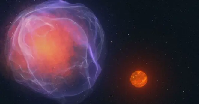 Artist's depiction of a white dwarf star with its outer hydrogen shell. Credit - Adam Makarenko / W.M. Keck Observatory