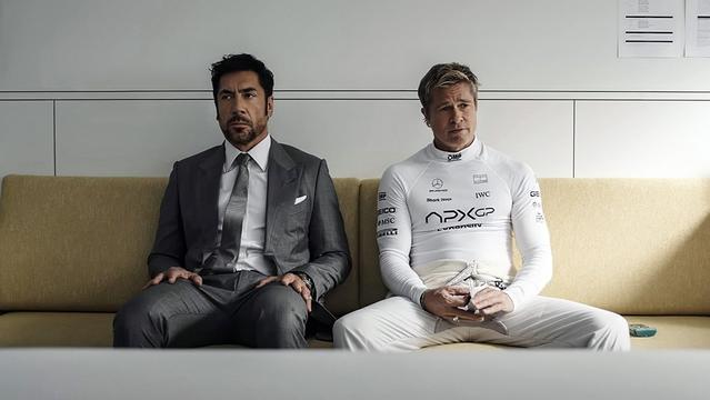 F1: THE MOVIE, (aka F1), from left: Javier Bardem, Brad Pitt, 2025. © Warner Bros. /Courtesy Everett Collection
