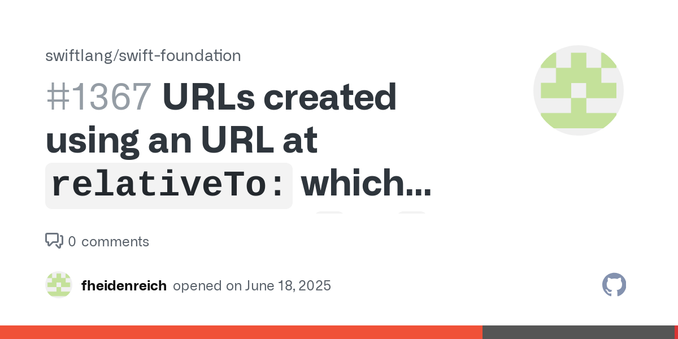 Describe the bug Constructing URLs using an URL at relativeTo: which contains either ? or # has unexpected behaviour. If any of those two characters is in the directory portion of the URL, URL.path...