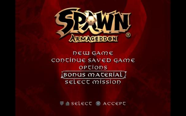 The title screen of Spawn Armageddon