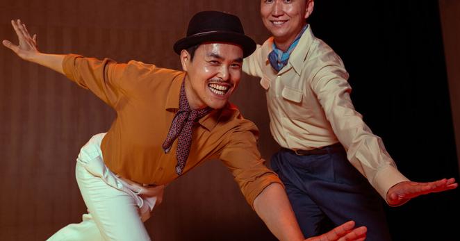 Andy Seo, left, K-Swing Wave’s artistic director, with Nalla Kim, the group’s project director, at the Korean Cultural Center in New York, where the group will perform on Sunday.