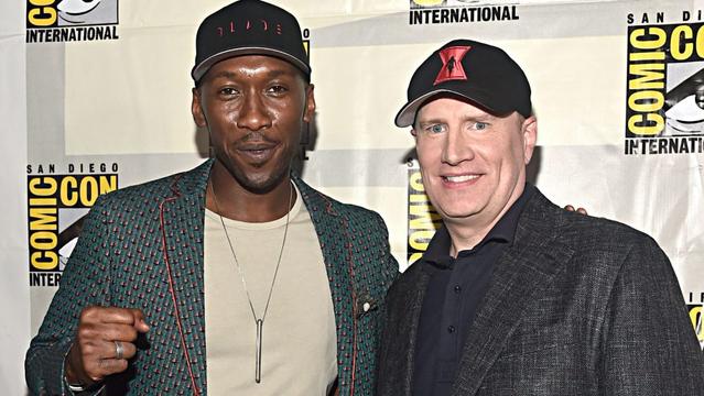 SAN DIEGO, CALIFORNIA - JULY 20: Mahershala Ali and President of Marvel Studios Kevin Feige at the San Diego Comic-Con International 2019 Marvel Studios Panel in Hall H on July 20, 2019 in San Diego, California. (Photo by Alberto E. Rodriguez/Getty Images for Disney) SAN DIEGO, CALIFORNIA - JULY 20: Mahershala Ali and President of Marvel Studios Kevin Feige at the San Diego Comic-Con International 2019 Marvel Studios Panel in Hall H on July 20, 2019 in San Diego, California. (Photo by Alberto E. Rodriguez/Getty Images for Disney)