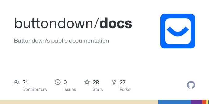 Buttondown's public documentation. Contribute to buttondown/docs development by creating an account on GitHub.