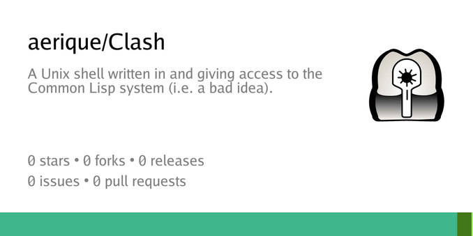 Summary card of repository aerique/Clash