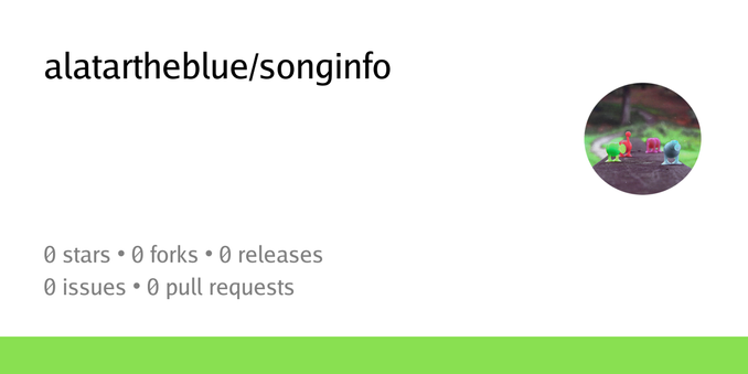 Summary card of repository alatartheblue/songinfo