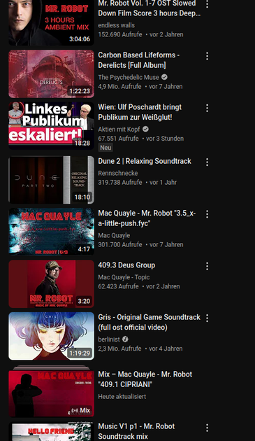 Videovorschläge welche ein Desinformationsvideo mit Ulf  Poschardt empfiehlt