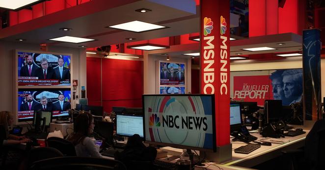 MSNBC studios at 30 Rockefeller Plaza in New York in 2019. By the end of this year, MSNBC will be known as My Source News Opinion World, or MS NOW for short.